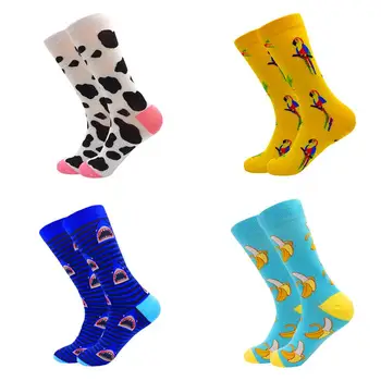 

Fashion Cartoon crazy socks spring and summer cotton Printed Cute Socks Man Sokken Chaussette Femme street style hiphop socks