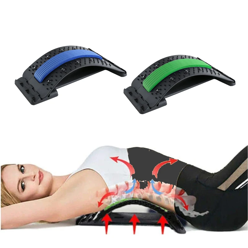 Back Stretcher for Pain Relief Lumbar Spine Support Posture Corrector with Magnetic Acupressure Points, Upgraded Back Massager