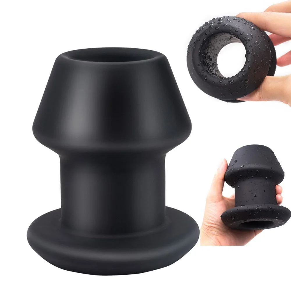 Hollow Anal Expander Huge Dildo Man Anus Plugs Prostate Massage Vagina Dilator Sex Toys Super Large Silicone Butt Plug Enema Toy | Красота и