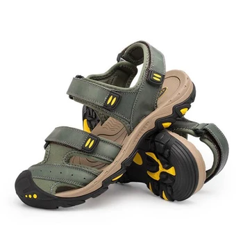 

mens sandals genuine leather mens summer shoes 2019 Big Size 46 47 48 men waterproof beach sandals clogs jibbitz