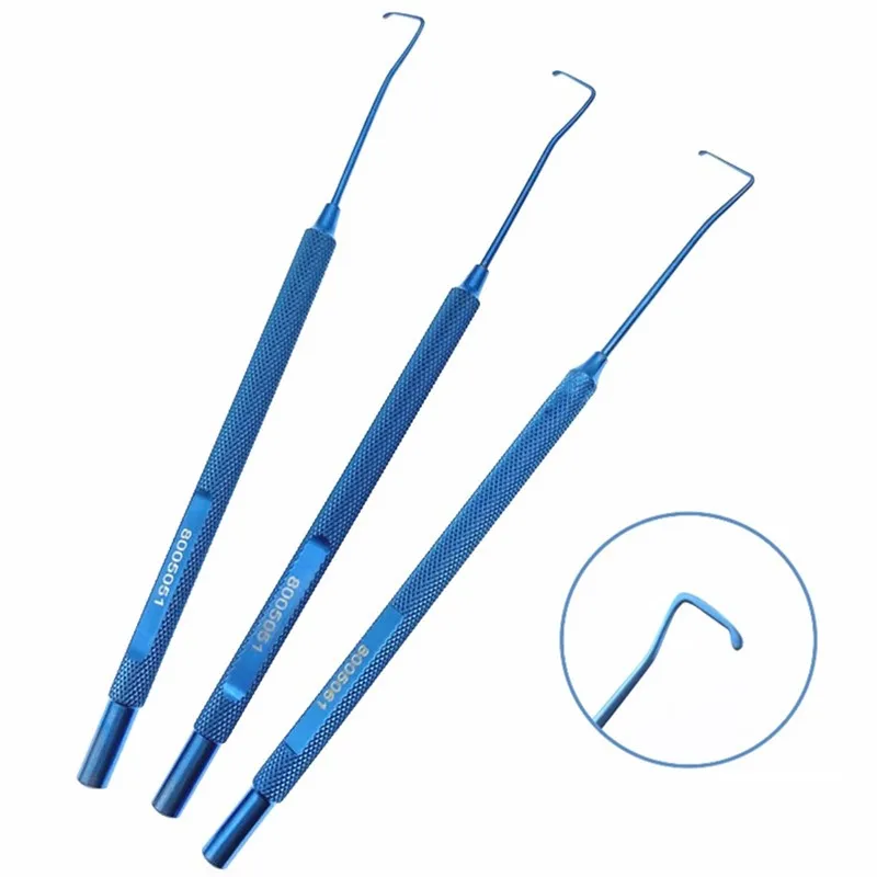 Titanium Muscle Hook Ophthalmic Instrument Helveston 3 sizes 8/10/12mm eye tools | Красота и здоровье