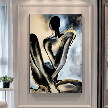 Abstract Sexy Nud Women Painting Printed on Canvas 5