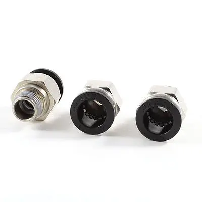 

3 Pcs 1/4" PT Male Thread 12mm Push In Joint Pneumatic Connector Quick Fitting