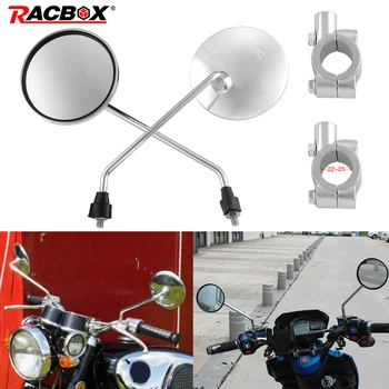 

One Pair 22mm Handlebar Bar End 8mm Thread Motorcycle Side Mirrors Universal Rear View Mirrors