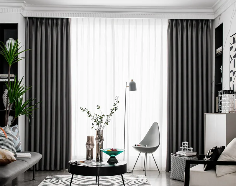 Modern Special Beige Blackout Window Curtains for Bedroom Treatment Living Room White Blinds Ready Made Drapers Shading Kitchen