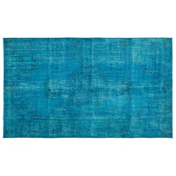 

Handmade Turquoise Vintage Overdyed Turkish Area Rug 175x296 Cm-5'9''X9'9''