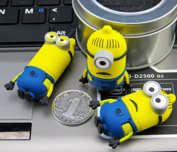 

Cartoon Minions Usb Flash Drive 16GB silicone USB Stick 32GB Pen Drive 64GB 8GB cheap Pendrive Flash Drive 128GB Memoria USB