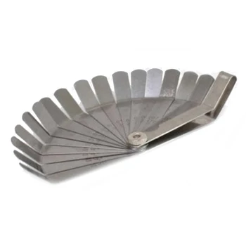

Silver Feeler Gauge 16 Blades Metric / Inch 0.005-0.02inch Curved Precision Replace