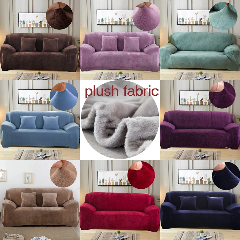 plush thick sofa cover elastic for living room couch cover velvet dust proof for pets slipcovers all inclusive sectional sofa|Sofa Cover|   - AliExpress