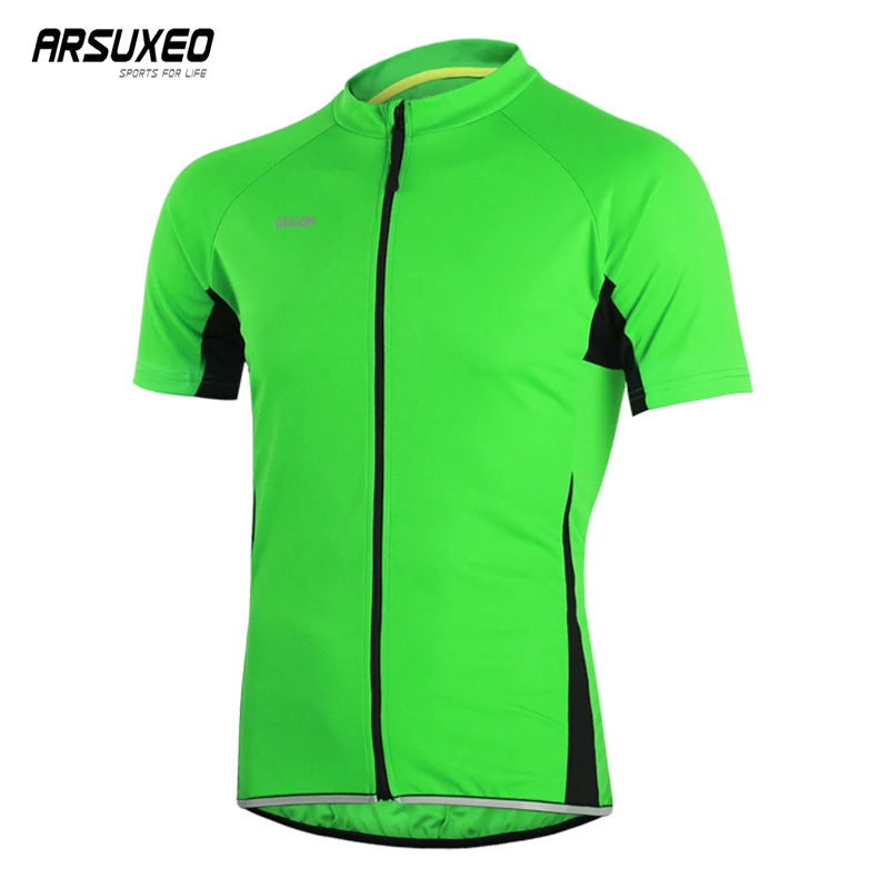 ARSUXEO дышащая велосипедная майка Мужская Mtb одежда летняя с коротким рукавом быстросохнущая велосипедная майка Майо Ciclista Hombre - Цвет: Green