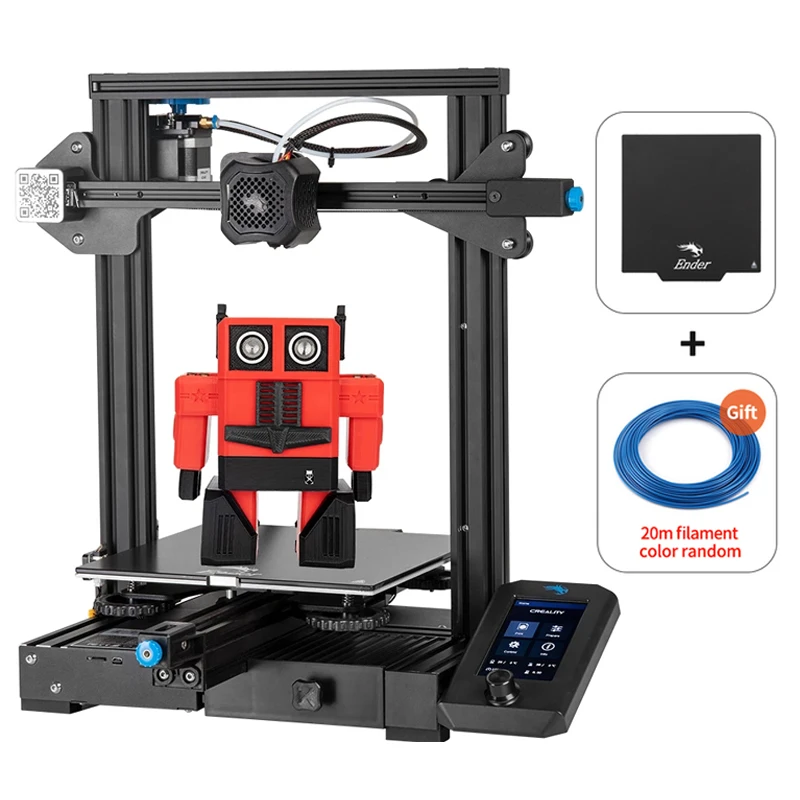 Creality Ender-3 V2 3D Printer FDM Printing Kit Upgraded Silent Motherboard Glass Bed 4.3 Inch Color Lcd Sensor Resume Printing 