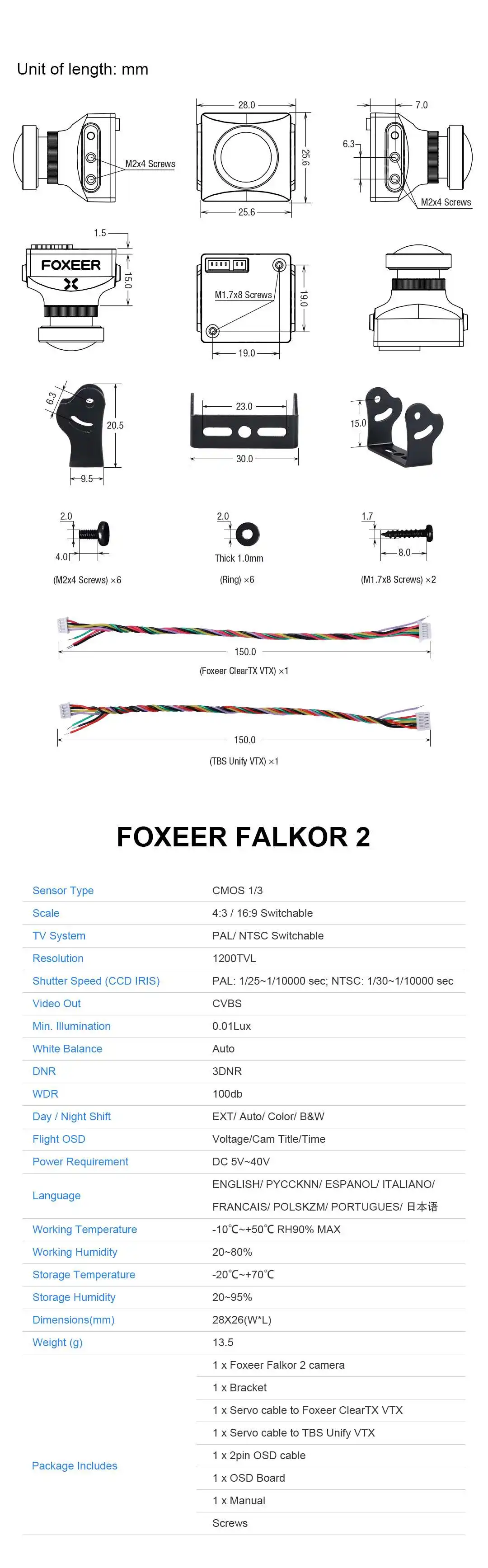 Новейший Foxeer Falkor 2 1200TVL Global WDR Фристайл большого радиуса действия FPV камера для FPV Racing RC Дрон запасные части