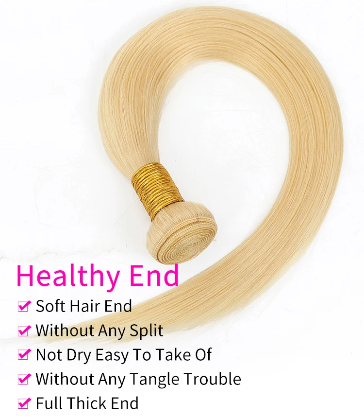 613 Bundles Brazilian Straight Hair Bundle Deals Blonde Bundles Human Hair Blonde Remy Honey Blonde Weave Sew In Extensions