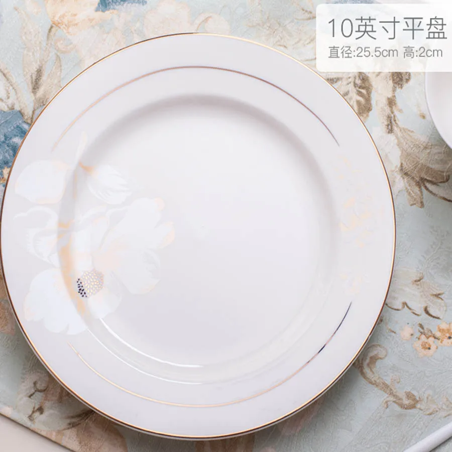 60 Heads jingdezhen ceramics tableware Rice Bowl Salad Noodles Bowl Plate Dinnerware Sets Dish Soup Pot Tableware