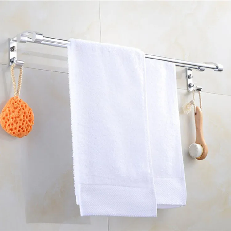 

Manufacturers Direct Selling Alumimum Towel Rack Double-pole Towel Rack One-piece with Hook Bathroom Towel Rack Hardware Accesso