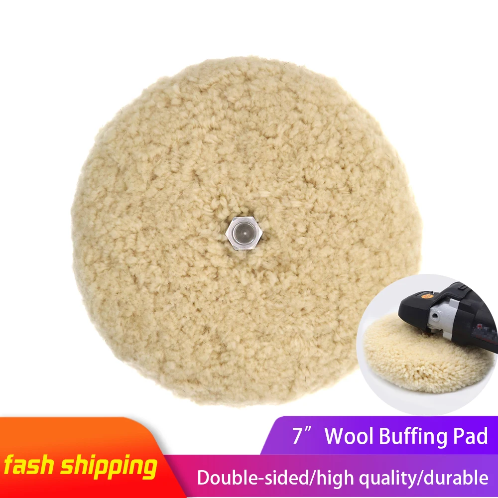 Double Sided Wool Buffing Pad 7" Car Polishing Pad with 5/8"11 Thread