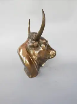 

Copper Statue Chinese pure brass Precision production cow head crafts statue