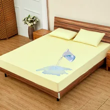 Drap housse imperméable et anti acariens, 1 pièce, housse de protection de matelas, tissu en Fiber de bambou, résistant à l'urine 