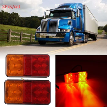 

2pcs 12V 2W 10 LED Truck Car Trailer Rear Tail Light Stop Indicator Lamp Taillight Turn Signal Lamp