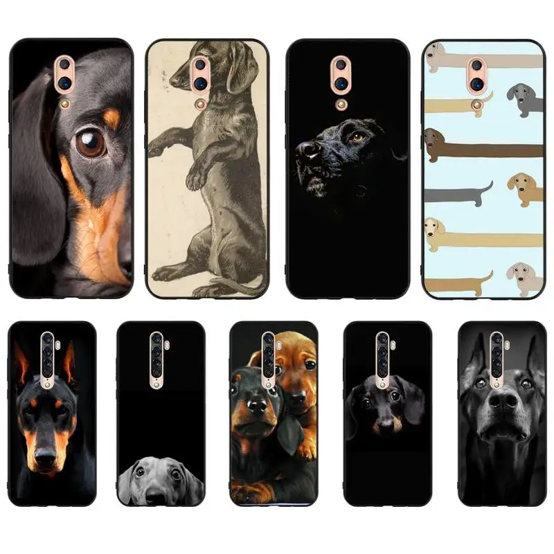 HTXian black Dachshund Doberman Dog face Phone Cover For OPPO A5 A9 A5S A1K A37 F7 F5 F9 RealmeX C2 C3 X2PRo XT 3 5 6Pro Reno2Z | Мобильные
