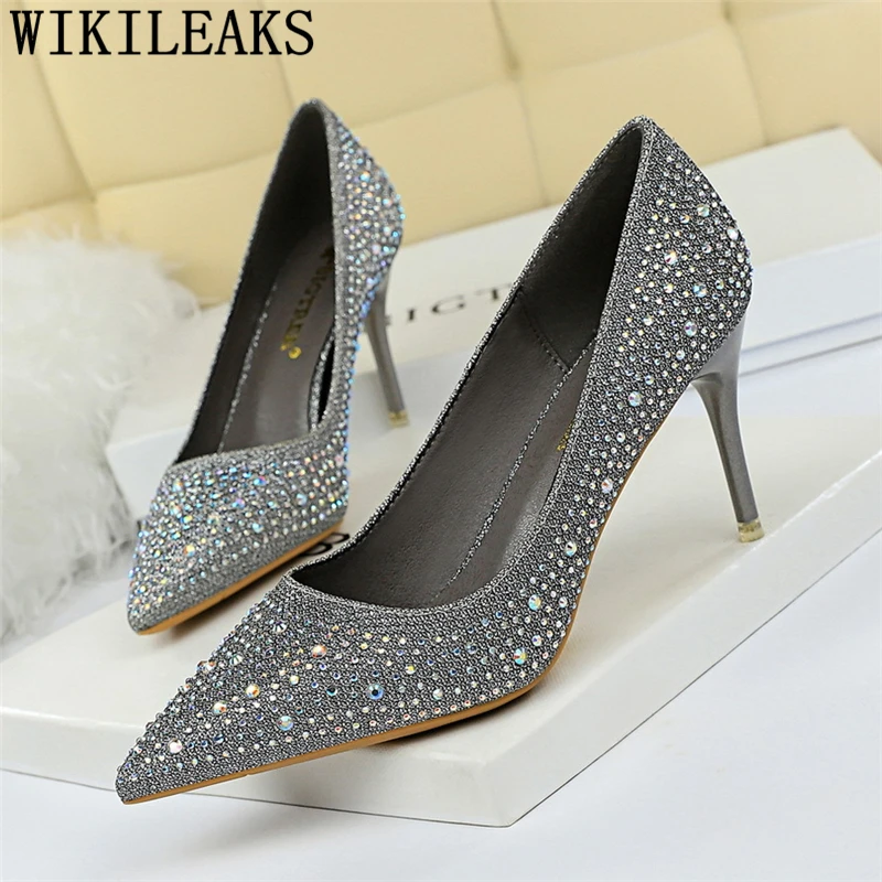 pink rhinestone heels