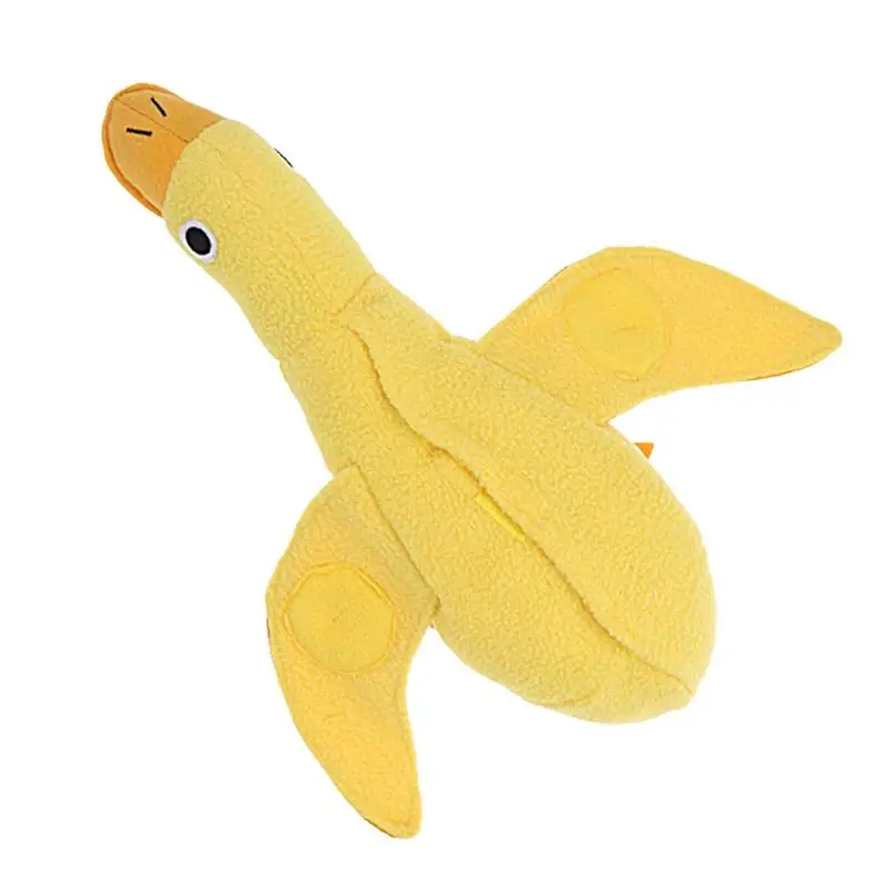 

Creative Pet Squeaky Toy Pet Cat Dog Chew Toy Training Yellow Duck Shaped Plush Chew Toys Squeaky Leaking Food Molar Toys