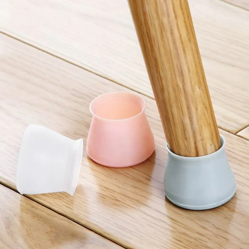 

4pcs Chair Table Foot Pad Mat Cover Protector Hard Wood Furniture Floor ProtectionMute Non Slip Universal Silicone Home Bar Use