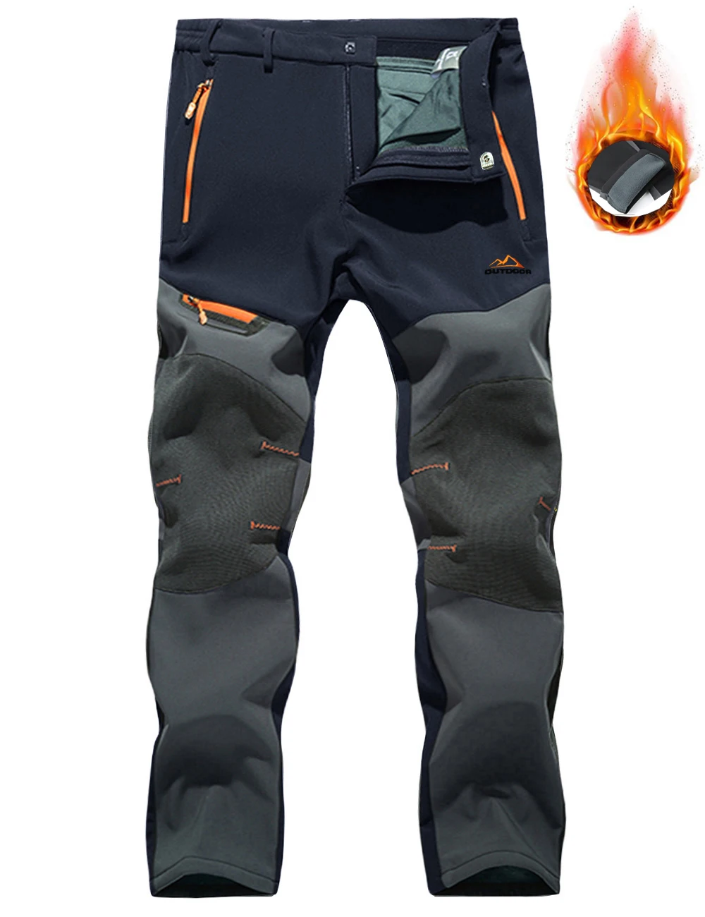 black khaki pants TACVASEN 4 Season Breathable Mens Tactical Pants Fishing Hiking Camping Waterproof No Fleece Pants Zipper Pocket Casual Trousers casual cargo pants Casual Pants