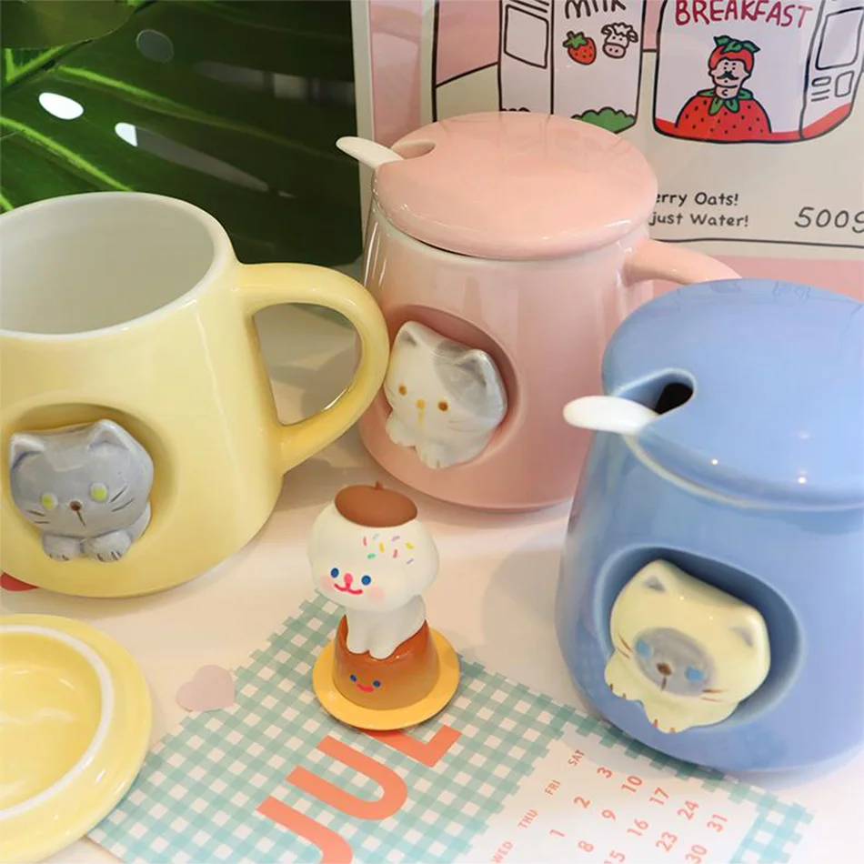 Kawaii Pastel Cat Ceramic Cup - Limited Edition