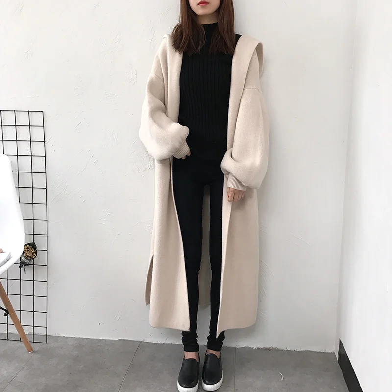 X-Long Hooded Sweater Cardigan For Women Korean
