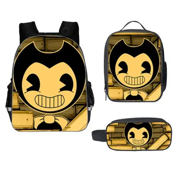 

Bendy and The Ink Machine Backpack Children School Bags Boys Girls Daily Travel Backpack Cartoon Mochila School Gifts