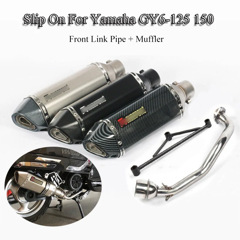 

GY6 125 150 Exhaust Muffler Pipe Front Link Connect Muffler Tube Pipe Slip On 51MM Exhaust Whole Set Pipe For Yamaha GY6 125-150