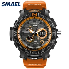 

Men Sport Watches SMAEL Brand Dual Display Watch Men LED Digital Analog Electronic Quartz Watches 30M Waterproof Male Clock