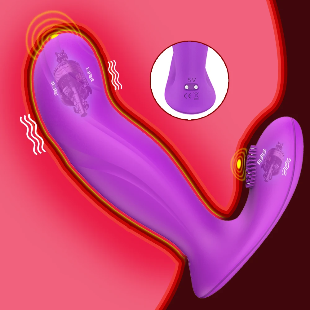 Вибратор с двойным Мотором для стимуляции точки G женщин Стимулятор клитора 9