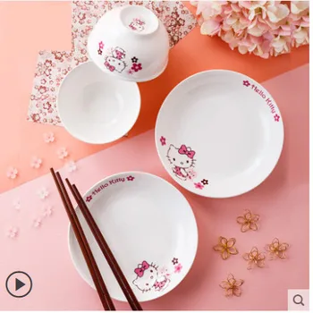 

Dinnerware ceramics Bowl Dish Soup bow kitty Gift Kitchen Cooking Tools Accessory Household Tableware Home Decor Porcelain