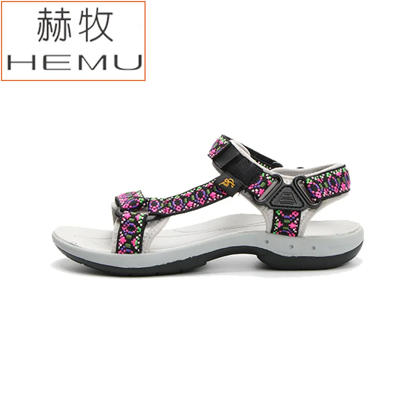 

Shoe Women's 2019 Spring New Style Tidal Flat with Ethnic-Style Embroidered Jacquard Webbing Couples Sandals