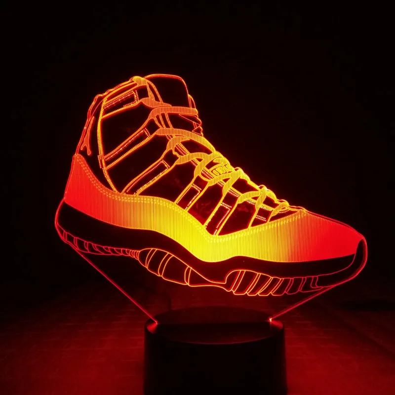 jordan 11 Тапки Jordan AJ 6 мальчик ночной Светильник Led Изменение цвета Баскетбол Michale Jordan Спальня Декор лампа ребенок подарок настольная лампа 3D - Испускаемый цвет: jordan 11