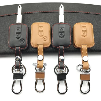 

For Nissan Navara Qashqai Micra Almera 2 / 3 Buttons Top layer Leather Car Key Cover Case Fob Remote High Quality Protect Shell