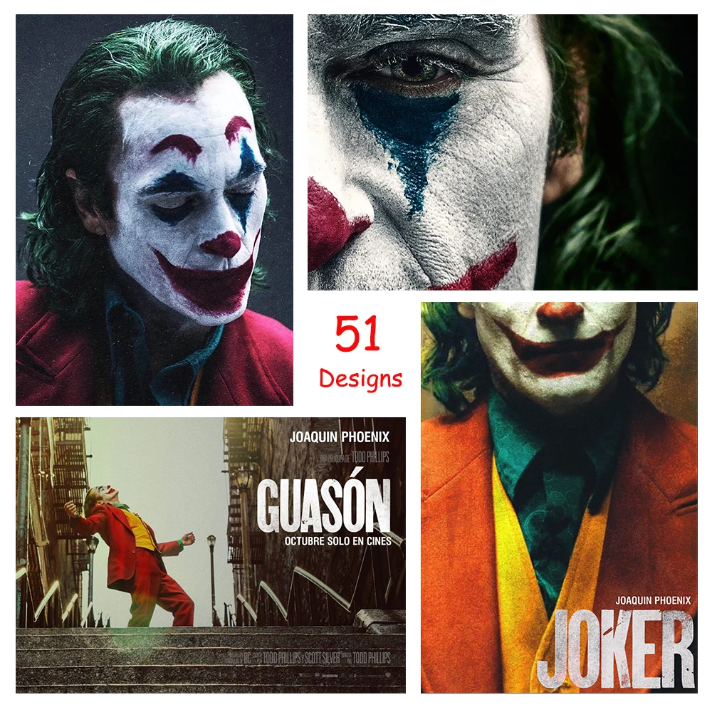 Joker, Joaquin Phoenix-постер для фильмов, белая/желтая крафт-фото бумага, обои, украшение 42X29,7 см(11,6*16,5 дюйма