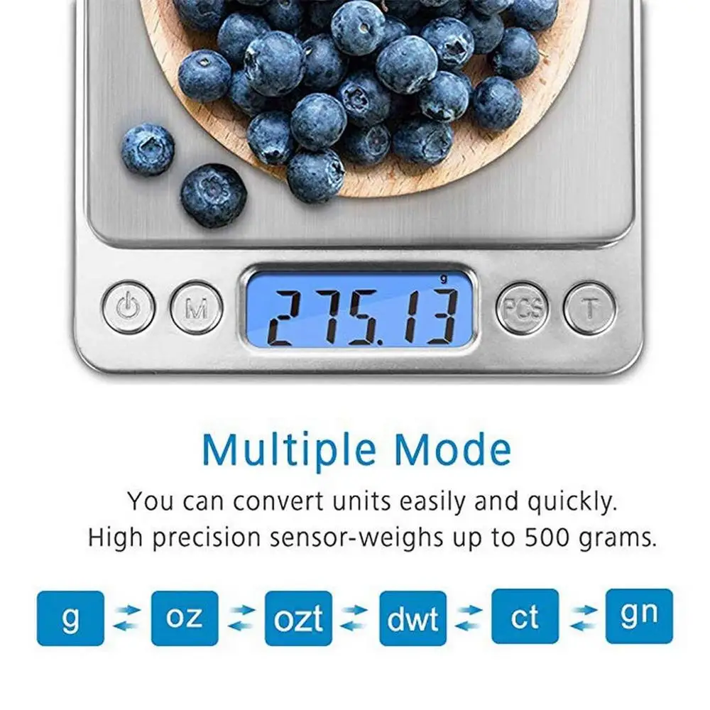 Digital Kitchen Scale Multifunction Rechargeable Food Scale with LCD Display High Accuracy Portable Food Scale