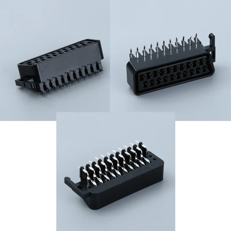 CS-107 21Pin SCART Jack set-top set top box STB Scocket Connector With shield with Left Foot Fixed