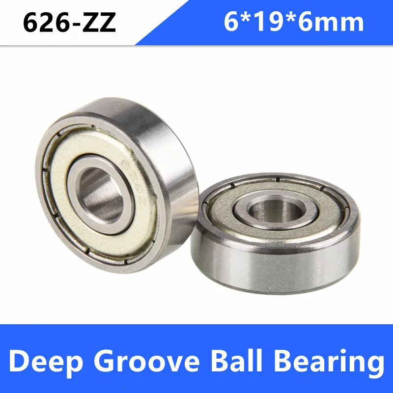 

500pcs/lot 626ZZ miniature radial ball bearing 626 626Z shielded deep groove ball bearings 6*19*6mm