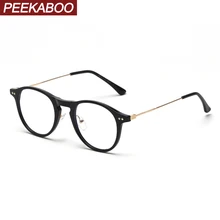 Peekaboo синий фильтр очки Женские Ретро прозрачные компьютерные очки мужские полуметаллические TR90 корейский стиль высокое качество