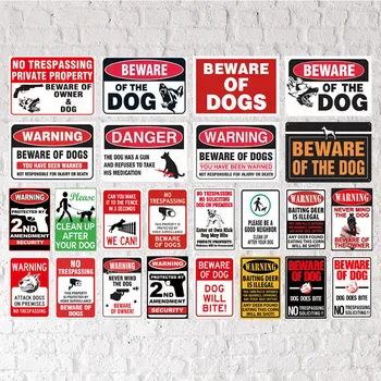 

Beware Of Dog Sign Warning Metal Sign Guard Dog Sign Wall Decor Yard Sign No Trespassing Metal Dog Signs
