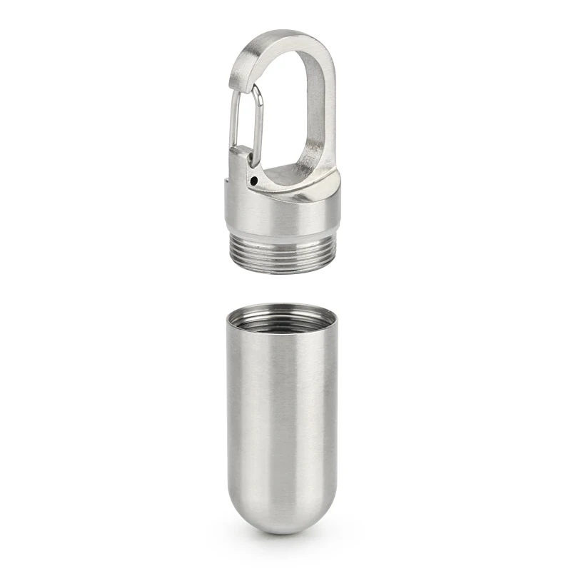 Stainless Steel Seal Bottle Canister Bottle EDC Keyring Accessories Outdoor Camping Small Tool