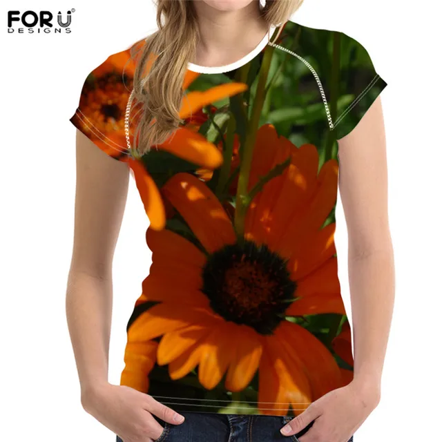Us 12 79 36 Off Forudesigns Women T Shirt Bunga Desain Untuk Ibu Pink Bunga Mawar Tops Tees Harajuku Wanita Tshirts Camiseta Feminina In T Shirt