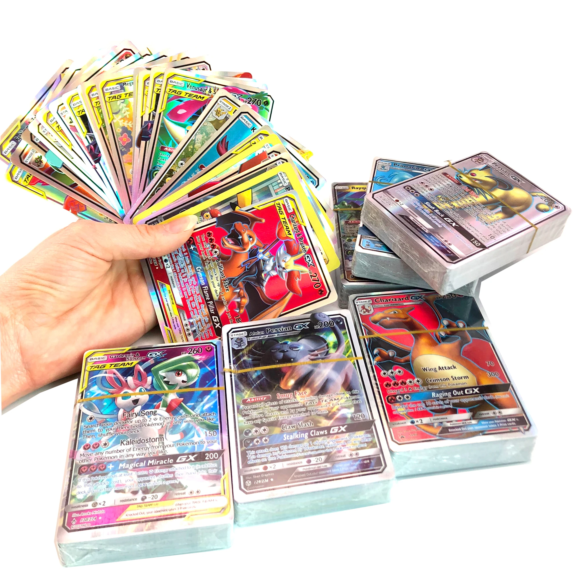 10-300 UDS No repetir inglés versión Tarjeta de Pokemon GX equipo EX Mega brillante tarjeta de juego de batalla carta comercial juguete de los niños