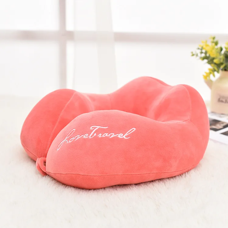 Almohada de viaje de rebote rápido con relleno de algodón, almohada en  forma de U, cojín para el cuello del coche, accesorios de viaje, botón a  presión, Color sólido - AliExpress