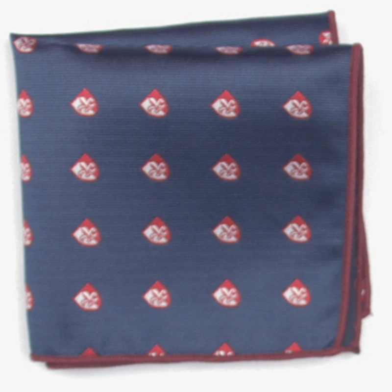 navy with red patterned pocket square with patterns handkerchief