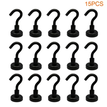 

15pcs Tool Magnetic Hooks Waterproof Refrigerator Home Kitchen Indoor Outdoor Durable Pot Holder Wall Hanger Strong Suction Key